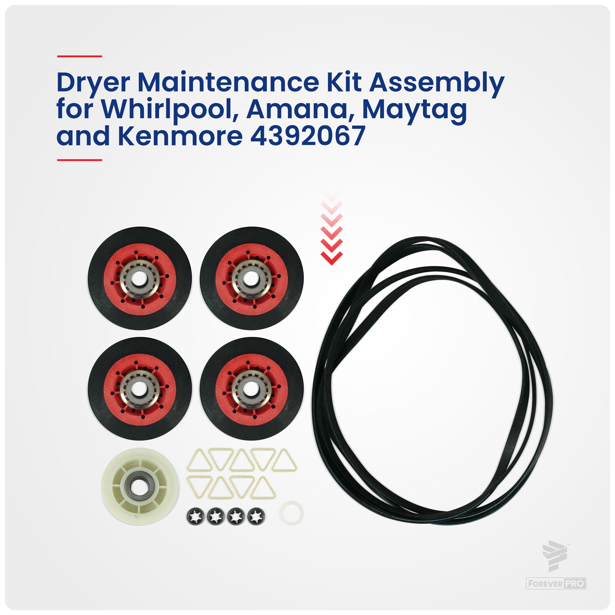 ForeverPRO 4392067 Dryer Repair Kit for Whirlpool Dryer 587637 80047 AH373088 EA373088