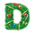 thumbnail image 3 of Christmas Alphabet Duvet Cover Set, Digitally Illustrated D Letter Illustration Print on Plain Backdrop, Decorative 3 Piece Bedding Set with 2 Pillow Shams, King Size, White and Green, by Ambesonne, 3 of 3