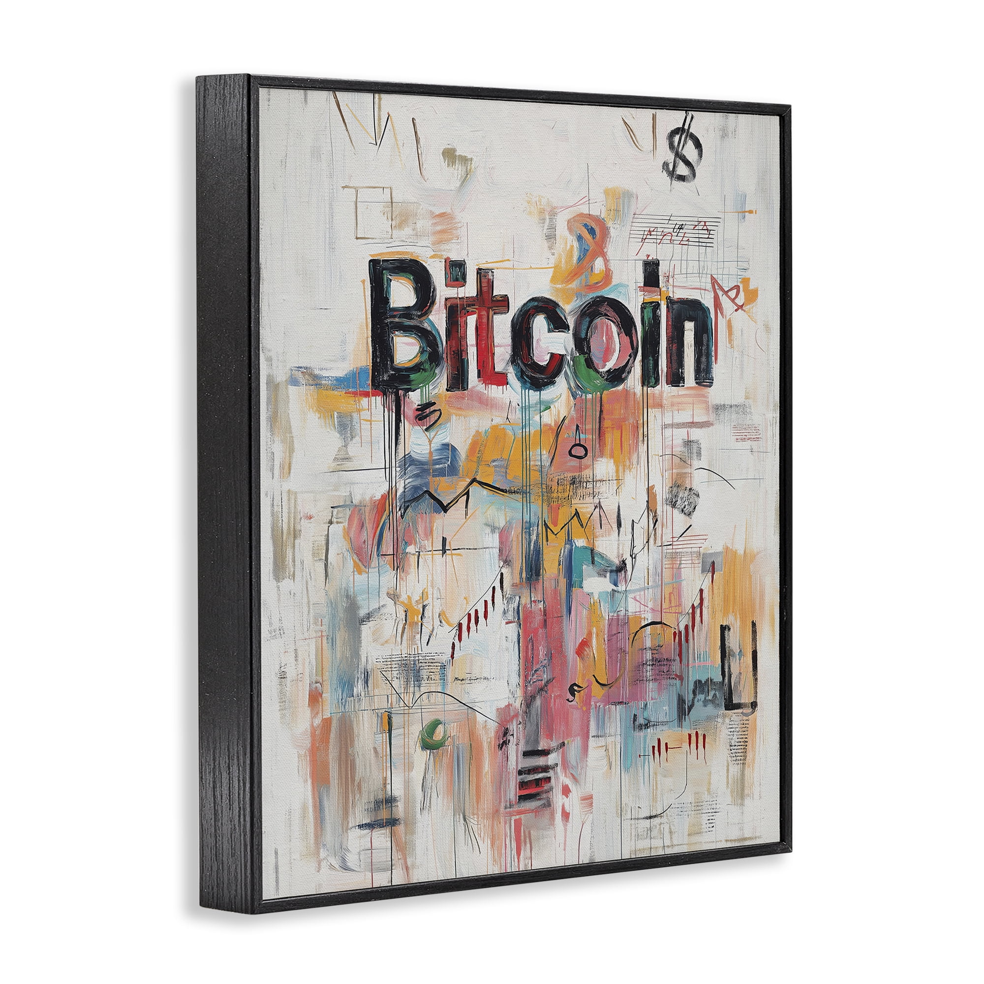 Stupell Industries Digital Currency Abstract Collage Black Framed Giclee Art, design by Svetlana Aleynikova