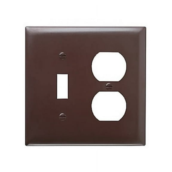 Pass and Seymour SP18 Brown Combination Two Gang One Toggle One Duplex Receptacle Wall Plate