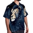 thumbnail image 2 of Leo Constellation Men's Short Sleeve Button Down Spread Collar Beach Shirts, 2 of 6