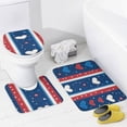 thumbnail image 4 of USA Hearts & Stars Shower Curtain Sets 4 Piece Bathroom Shower Curtain Set with Rugs Memorial Day Patriotic Waterproof Fabric Bath Curtain for Bathroom Decor Set, 4 of 8