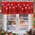 thumbnail image 5 of Christmas Ball Valances for Windows, 54 x 18in, Winter Snowflakes Watercolor Red Snowing Rod Pocket Kitchen Valance Curtain Light Filtering Window Treatments for Living Room Bedroom, 1 Panel, 5 of 7