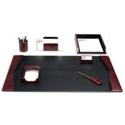Dacasso D7004 Burgundy Leather 7-Piece Desk Set