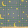 thumbnail image 2 of Ambesonne Yellow and Gray Fabric by the Yard Microfiber, Cartoon Stars Moons, 2 Yards, Pale Orange Purpleblue, 2 of 2