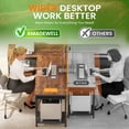 thumbnail image 4 of Amadwell 55 Inch L Shaped Office Desk with 3 Fabric Drawers, Reversible Computer Gaming Desk, Power Outlets and Mesh Shelves, Corner working Study Desk, Rustic Brown, 4 of 9
