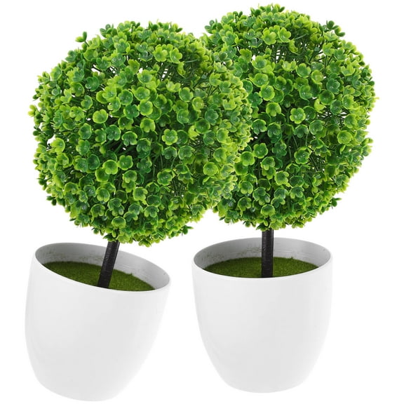 KALLORY  2 Pcs Artificial Topiary Plants Outdoor Simulated Potted Garden Decoration