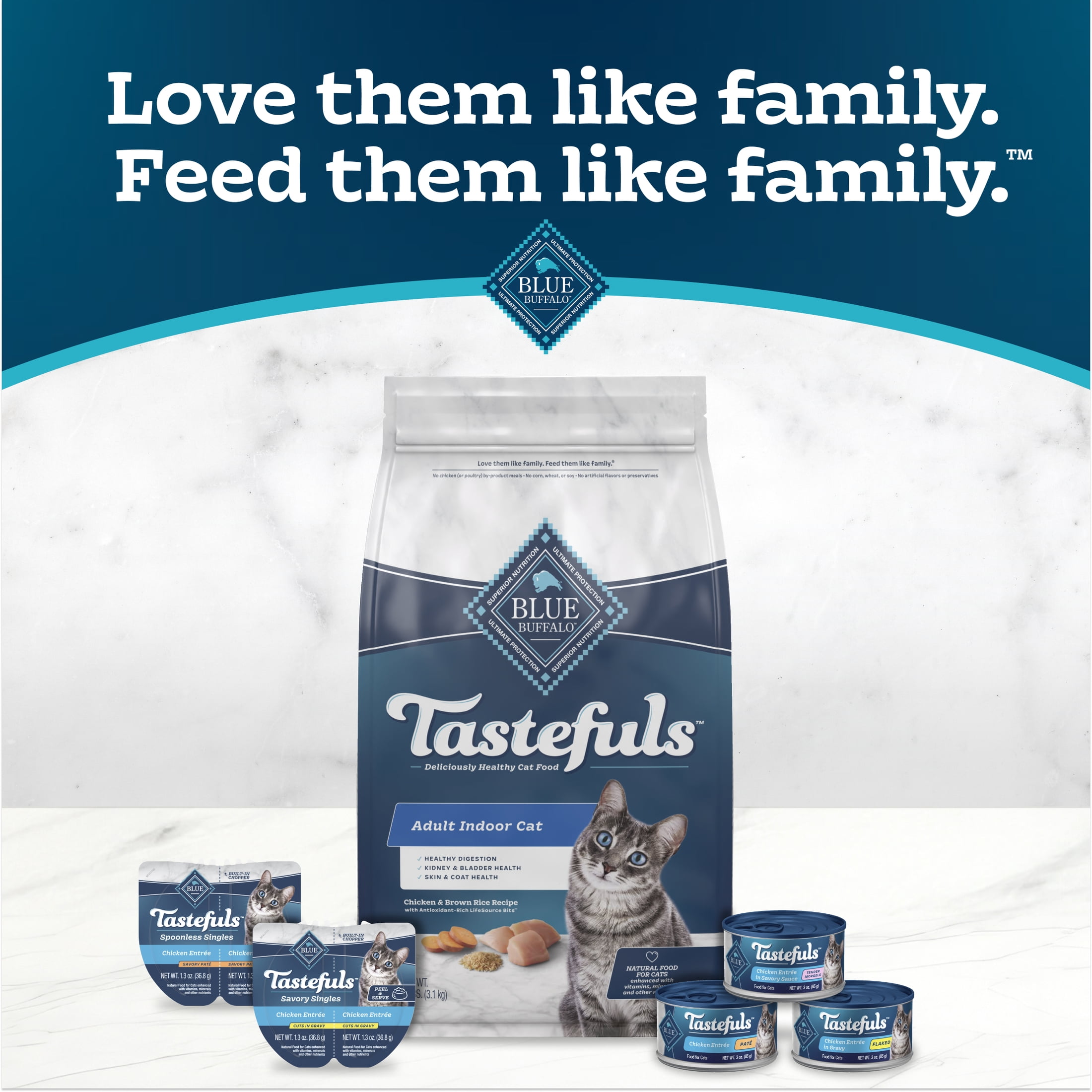 Blue Buffalo Tastefuls Natural Wet Cat Food Cans, Paté Style, Salmon Entrée 3-oz Cans (Pack of 4)