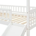 thumbnail image 4 of DreamBuck Wood Twin House Loft Bed with Slide, Pitched Roof and Guardrails, Twin Loft Bed for Adults, Teens, Twin Slide Bed for Boys and Girls, White, 4 of 7