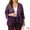Dark Purple, variant on Women's Plus Size Open Front 3/4 Sleeve Sheer Lace Cardigan 4X White