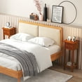 thumbnail image 2 of Gymax 2PCS Solid Wood Side Table Home Rectangular Sofa Side Table w/ Acacia Wood Top Telephone Table, 2 of 10
