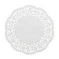 thumbnail image 1 of 100pcs Disposable Oil-absorbing White Lace Paper Doilies Cake Box Liner Packaging Paper Pad 4.5" (Random Grain Style), 1 of 6