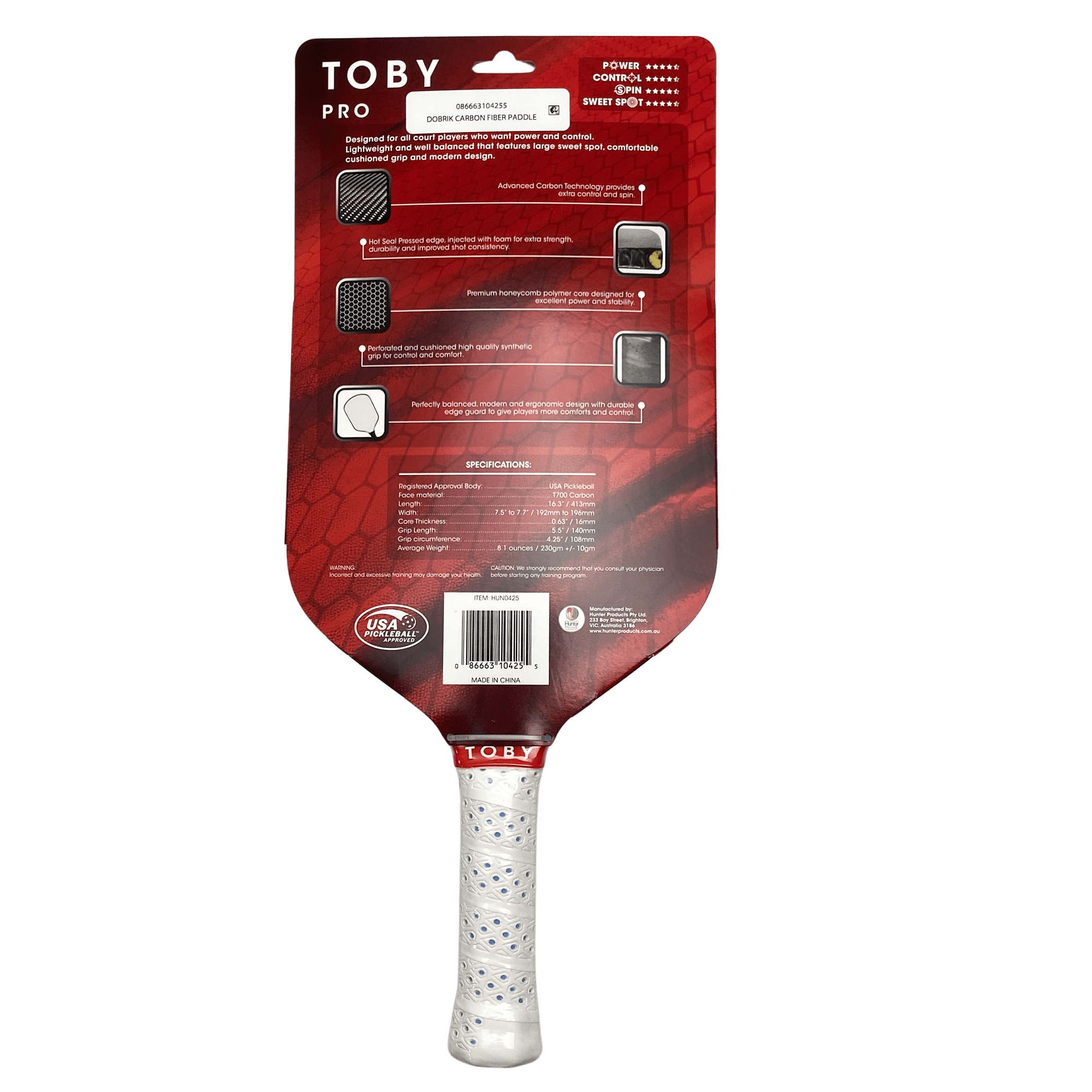toby Toby Carbon Fiber Pickleball Paddle - Walmart.com