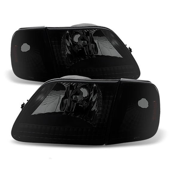 AKKON - For Black Smoke 97-03 F150 97-99 F250 LD 97-02 Expedition Headlight Corner Signal Lamps 4 Pieces Set