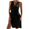 thumbnail image 1 of LOVZFMLL Robes Femme Été Couleur Unie Taille-Col Sans Manches Robe de Plage Gainante, 1 of 5