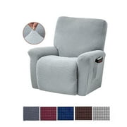 Housse de fauteuil inclinable extensible élastique de remplacement de housse de canapé de couleur unie pour LAZBOY, argent