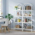 thumbnail image 5 of Tribesigns 70.8 inches Bookcase, Industrial 4 Shelves Wood Open Bookshelf, White, Set of 2, 5 of 6