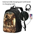Pofeuu Western Skeleton Cowboy Horse Print Storage Laptop Backpack with