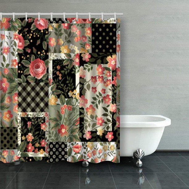 ARTJIA Seamless Patchwork Pattern Roses Multicolor Blossom Shower
