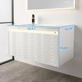 thumbnail image 2 of Blossom Voyage 36" Floating Vanity | Glossy White | LED Wall Mount Cabinet with Acrylic Sink & Drawer, 2 of 9