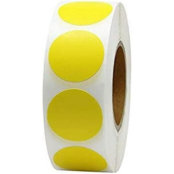 500Pcs/Roll Chroma Label Color Code Dot Labels Stickers 1 inch red, Green, White, Teacher Office Supplies Stationery Stickers (Color: Yellow)