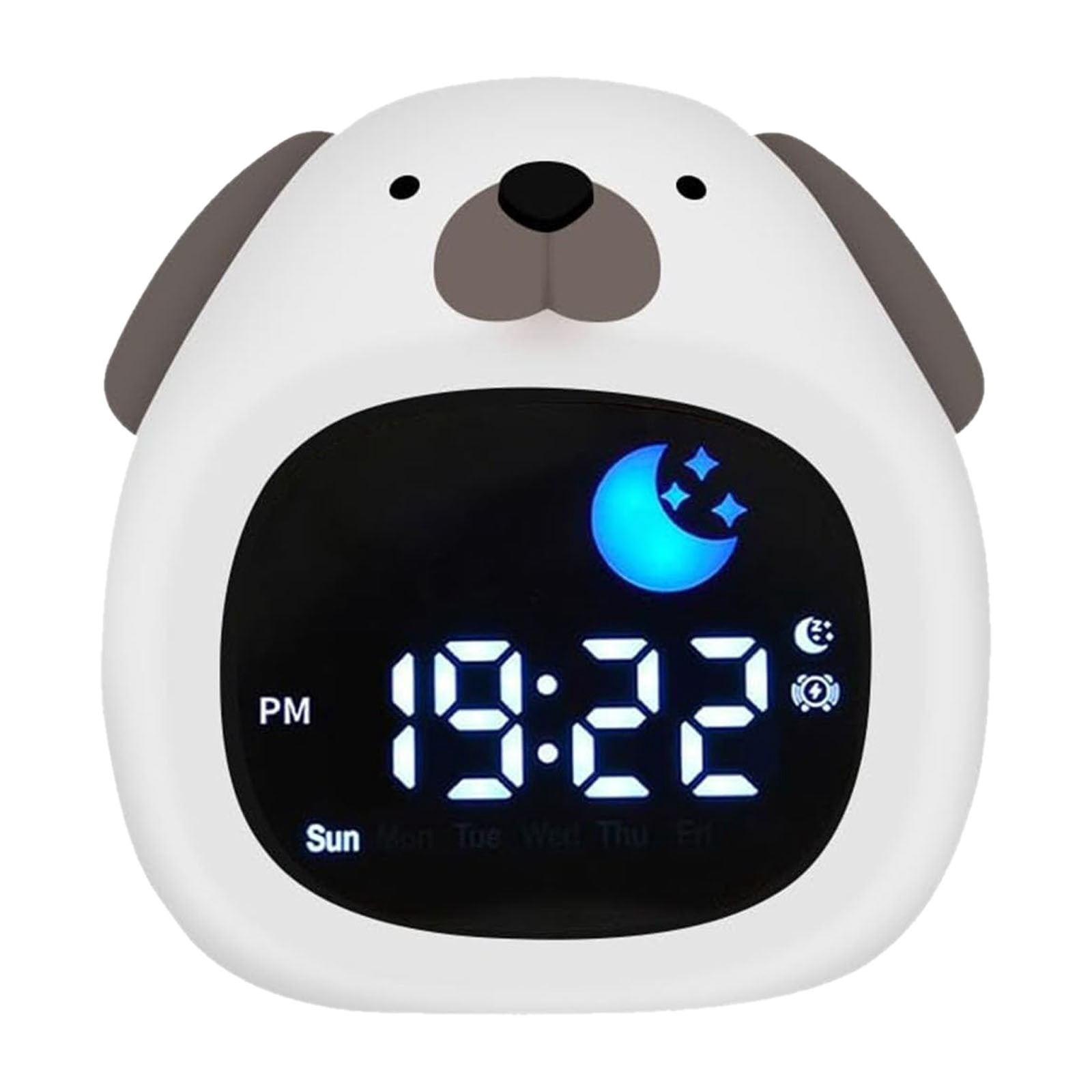 ZMKIAG Kids Alarm Clock with Color Change Night Light, Bedside Sleep Trainer Clocks with White Noise Rechargeable Cute Animal Shaped Digital Clocks for Boy & Girl