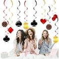 thumbnail image 4 of 28PCS Casino Theme Hanging Swirls Decorations, Las Vegas Poker Party Supplies Ceiling Hanging Swirls for Casino Poker Games Night Birthday Party Baby Shower Birthday Party Supplies Decor Supplies, 4 of 4