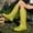 Green, variant on Women's Slip on Knee High Boots, Waterproof Warm Fleece Lined Outdoor Korean Design with Cushion Sole, Cozy Boots for Cold Weather Gift