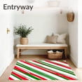 thumbnail image 3 of ODIKA 6'x9' Machine Washable Non-Slip Area Rug, Cane Stripe Whimsical Holiday Toilet Cover High Traffic Rug with Pad, Red, 627871, 3 of 8