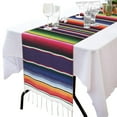 thumbnail image 2 of Every Moment Counts Mexican Table Runner for Cinco de Mayo Decorations, Hand Woven Mexican Blanket Table Runner Fiesta Party Supplies, Fringe Cotton Serape Table Runner 14" x 108" 6 Pcs, 2 of 9