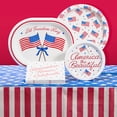 thumbnail image 5 of Way to Celebrate Patriotic Flag Disposable Paper Tablecloth, Red, White & Blue, 54" x 84", 5 of 7