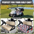 thumbnail image 4 of Whosucclay Breathable Golf Cart Seat Cushions for Camping Winter, 4 Front Pockets Non-slip Golf Cart Seat Cover, American Star Stripe Pattern, 4 of 7
