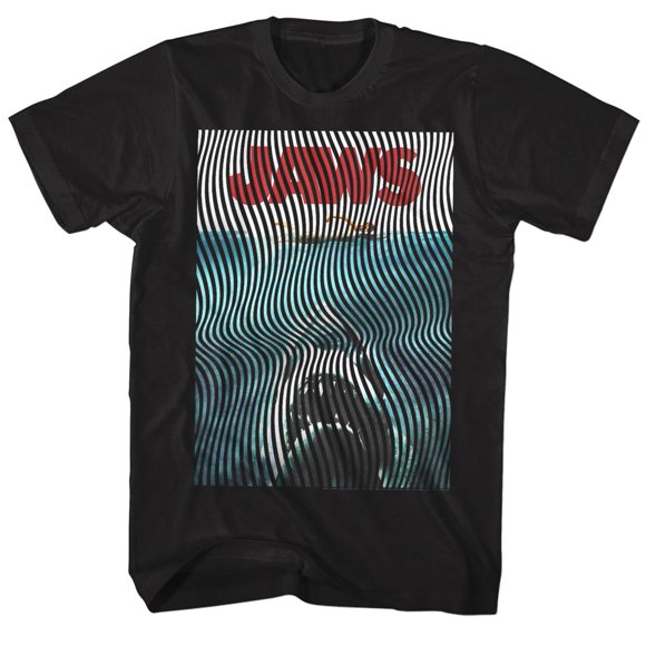 Jaws T-Shirt Noir pour Adulte Ondulant