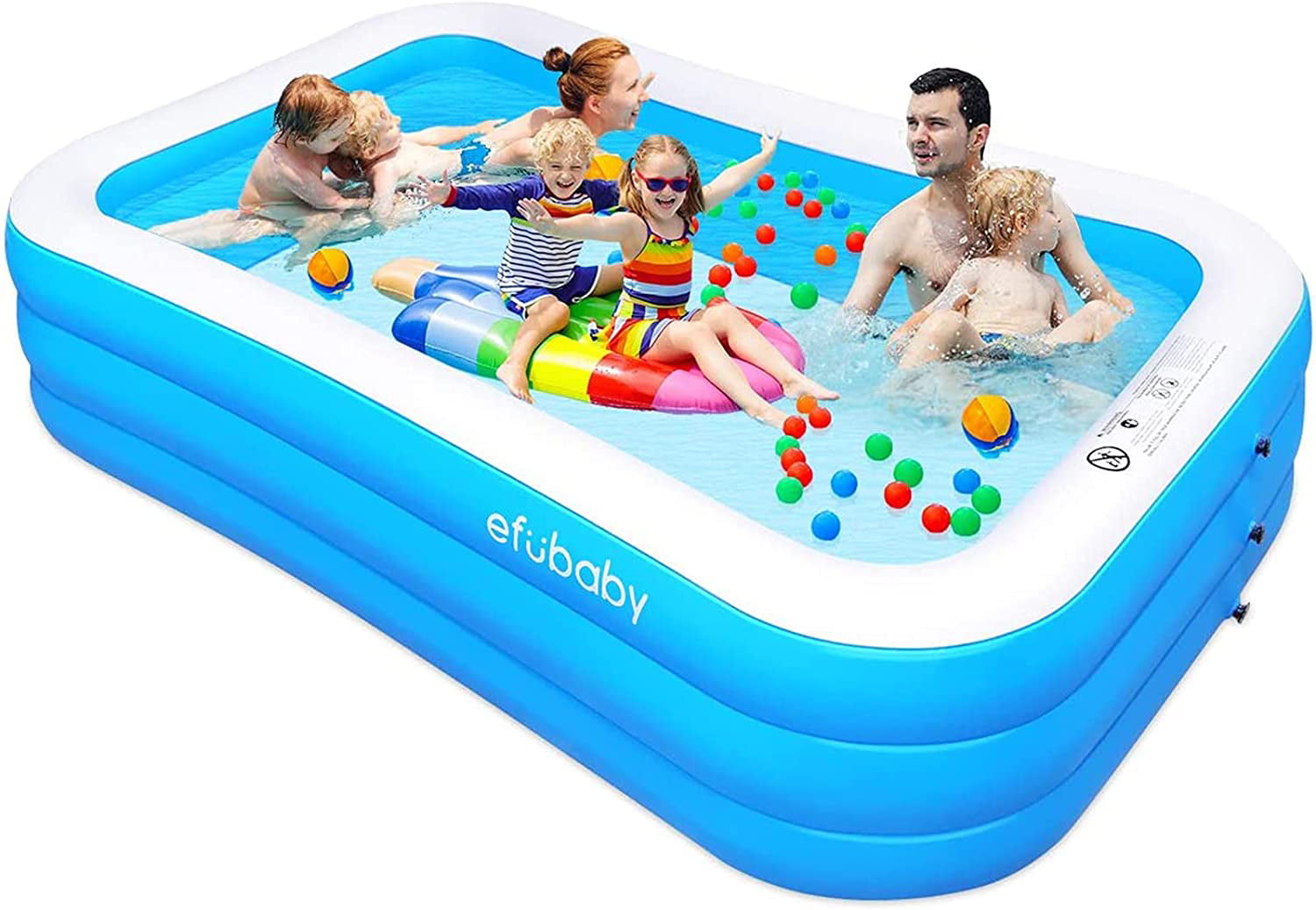 Swimming Inflatable Pool Adult Ages 3+ Outdoor Garden Backyard Ground Party 120 X 72 X 22 Full-Sized Swimming Pools Inflatable Kid Pools Blow up Pool Toddler Pool Family Pool for Baby Kiddie 