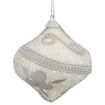 thumbnail image 3 of Northlight 3ct Beaded Shatterproof Onion Christmas Ornament Set 3" - Silver/White, 3 of 4