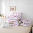 thumbnail image 6 of jejeloiu Cute Cartoon Butterflies 7-Piece Twin Bedding Sets,Country Floral Bedding Comforter Set,Purple Pink Green Sheet Sets For Girls Teens,Super Cozy Room Decor Reversible, 6 of 8