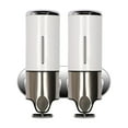 thumbnail image 4 of Tuvgenk White 2-Chamber Soap Dispenser, Wall Mounted Shampoo for Bathroom, No Drill Installation, Refillable Bottles for Lotion, 4 of 7