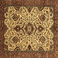 thumbnail image 1 of Ahgly Company Indoor Square Abstract Brown Modern Area Rugs, 7' Square, 1 of 4