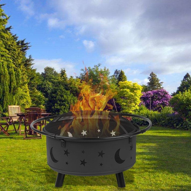 BBQ Stove Outdoor Wood Burning Heater Steel Bowl Firepit Firepit BBQ Stove Star&Moon by