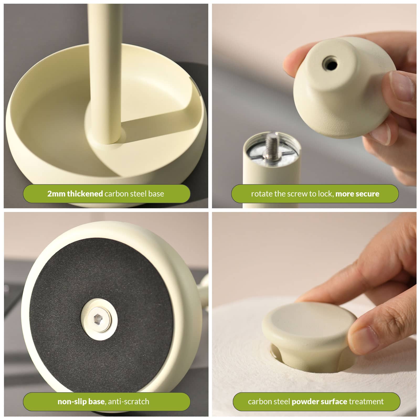 simpletome Paper Towel Holder Countertop ONE HAND Tear Keep It Rolled Up Weighted Base