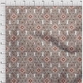 thumbnail image 3 of oneOone Cotton Jersey Brown Fabric Diamond & Circles Geometric Quilting Supplies Print Sewing Fabric By The Yard 58 Inch Wide, 3 of 4