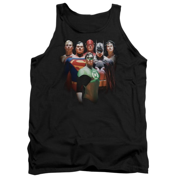JLA Justice League Roll Call Adult Tank Top Black