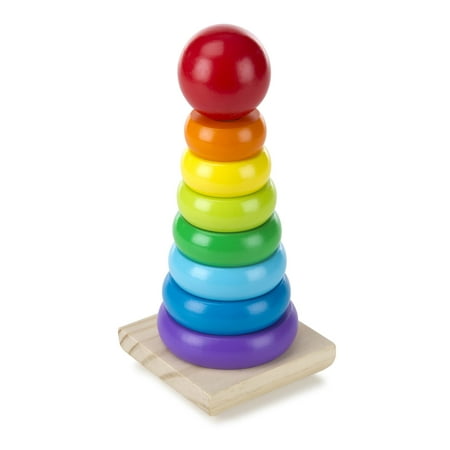 Melissa & Doug Rainbow Stacker Classic Toy (Developmental Toys, Superior Craftsmanship, 8 Smooth Rings, Solid Wood
