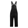 thumbnail image 3 of Zmoon Men's Denim Ripped Shorts Overalls, 3 of 9