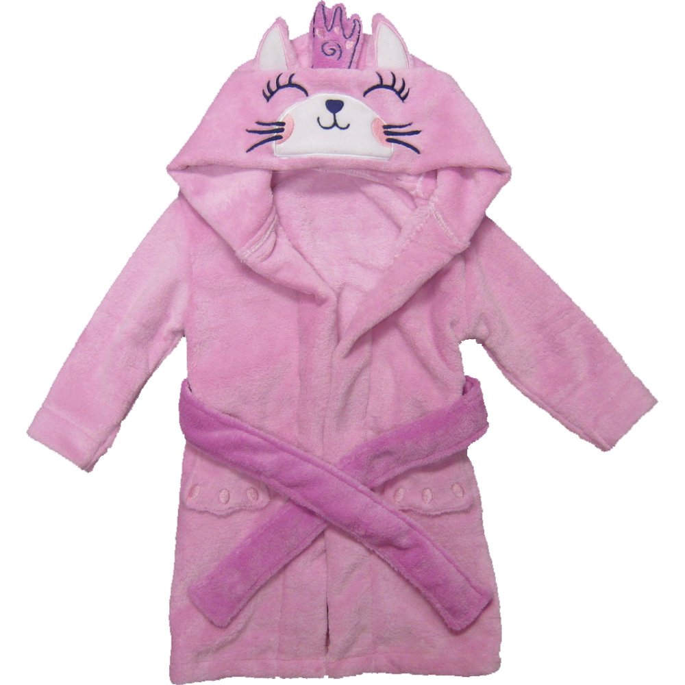 Bathroom and More Princess Cat/Kitty Kids Hooded Animal Bath Robe (2T