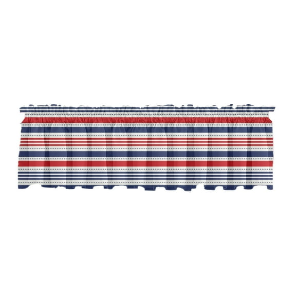 54x18 Inch 4th of July Valances for Windows Patriotic Stars and Stripes Rod Pocket Valance Curtains Red White and Blue Decorations for Memorial Day Independence Day Home Kitchen Party Supplies