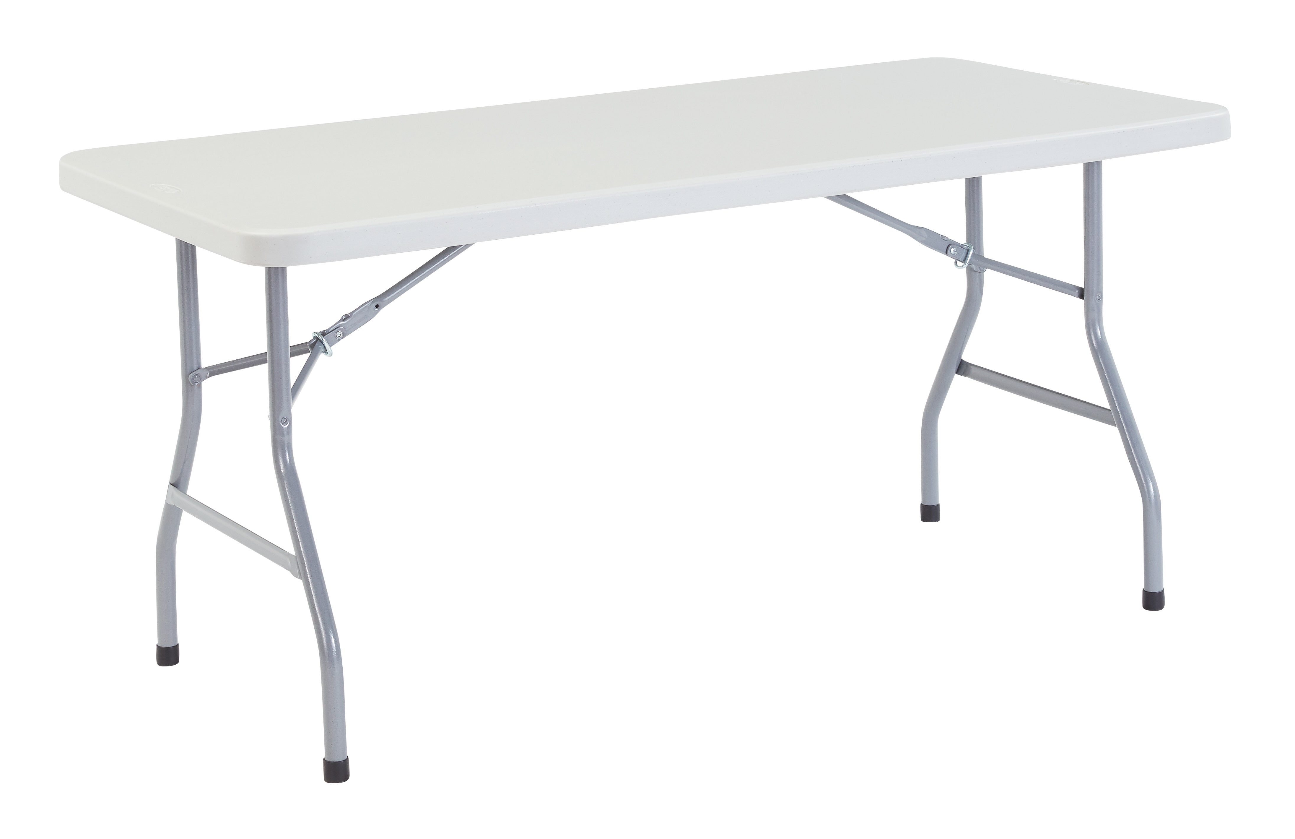 30" x 60" Heavy Duty Granite White Plastic Folding Table 