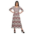 thumbnail image 1 of Moomaya Printed A-Line Kurtis For Women 3/4 Sleeve Kurta Summer Tunic, 1 of 5