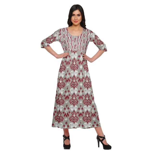 Moomaya Kurtis Imprimés Ligne A pour Femmes Kurta à Manches 3/4 Tunique d'Été