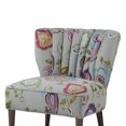 thumbnail image 6 of Upholstered Accent Chair, Modern Slipper Chair with Channel Back and Birch Wood Legs, Armless Sofa Chair Reading Chair with Nailhead Trim for Living Room Bedroom Apartment, Multicolor, 6 of 7